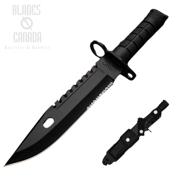 UC USMC M-9 Bayonet Fixed Blade Knife, w/Nylon Sheath, UC3531